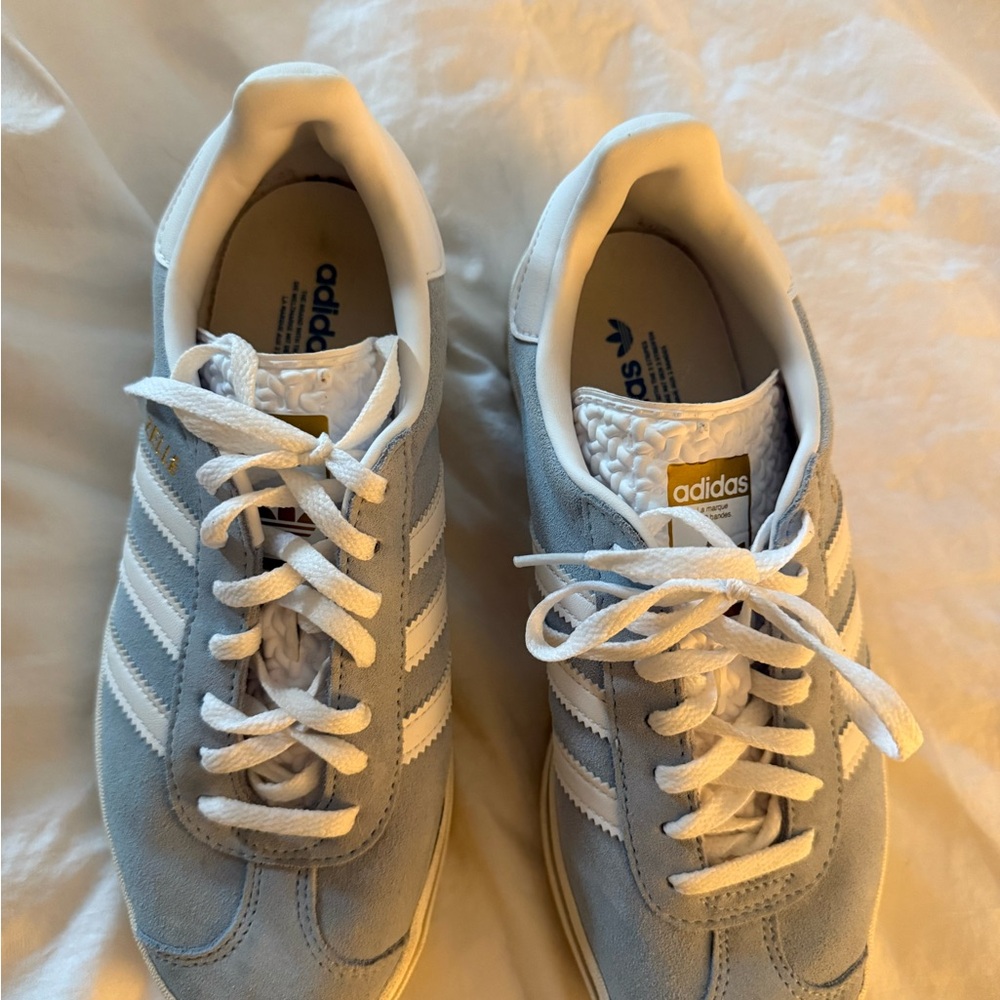Adidas Sky Blue and White Sneakers